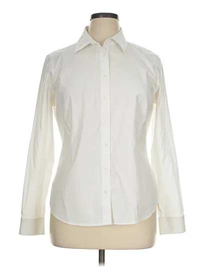 Pre-owned Brooks Brothers Long Sleeve Button Down Shirt In Ivory