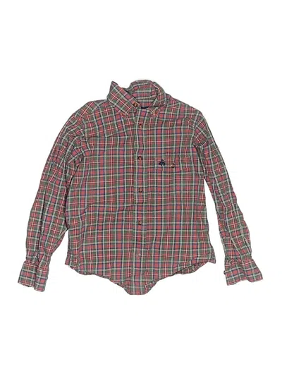 Pre-owned Brooks Brothers Kids' Long Sleeve Button Down Shirt In Red