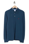 Brooks Brothers Long Sleeve Cotton Polo In Blue