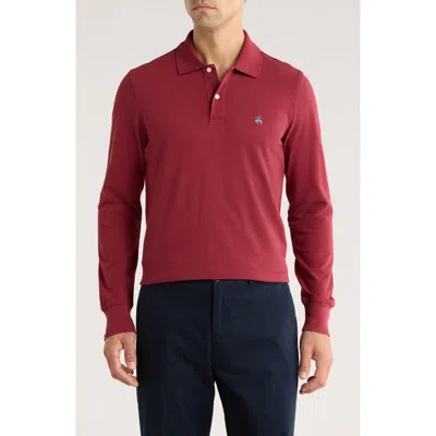 Brooks Brothers Long Sleeve Cotton Polo In Red