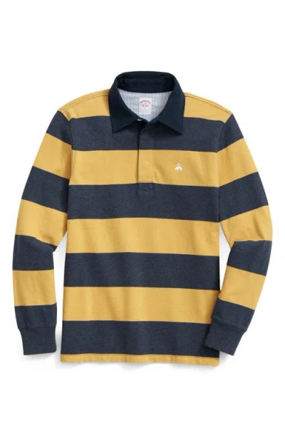 Brooks Brothers Long Sleeve Cotton Rugby Shirt In Black