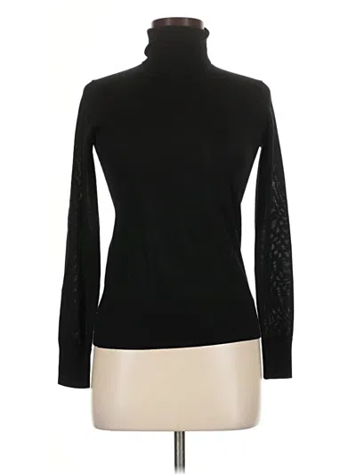 Pre-owned Brooks Brothers Long Sleeve Top Black Turtleneck Tops