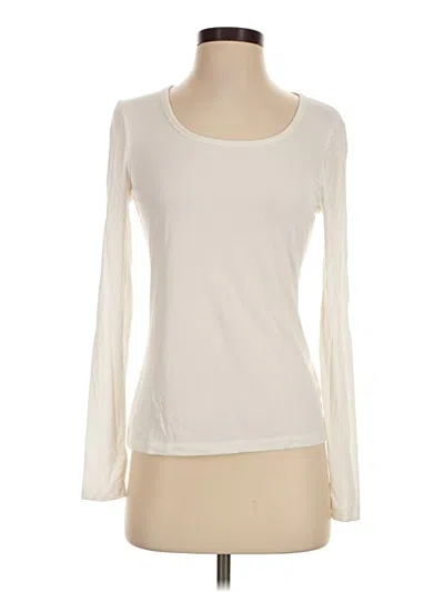 Pre-owned Brooks Brothers Long Sleeve Top Ivory Scoop Neck Tops