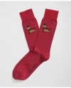 Brooks Brothers Lunar New Year Cotton-blend Snake Motif Socks In Medium Red