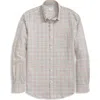 Brooks Brothers Luxe Cotton Twill Polo Button Down Collar, Windowpane Shirt In Ivory