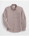Brooks Brothers Luxe Cotton Twill Polo Button Down Collar, Mini Checked Shirt In Multicolor