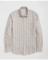 Brooks Brothers Luxe Cotton Twill Polo Button Down Collar, Windowpane Shirt In Ivory