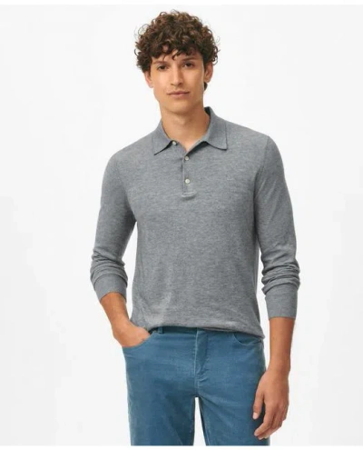 Brooks Brothers Luxe Polo Sweater In Cotton-cashmere In Grey