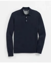 Brooks Brothers Luxe Polo Sweater In Cotton-cashmere In Navy