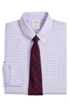BROOKS BROTHERS MADISON FIT GINGHAM NON-IRON STRETCH DRESS SHIRT