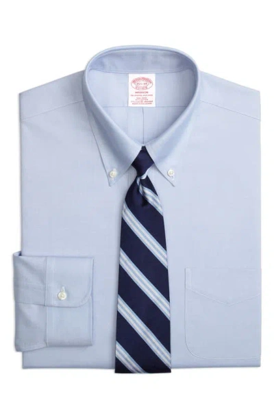 Brooks Brothers Madison Fit Solid Non-iron Cotton Dress Shirt In Light Blue
