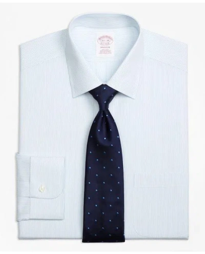 Brooks Brothers Madison Relaxed-fit Dress Shirt, Non-iron Mini Pinstripe | Light Blue | Size 14½ 34