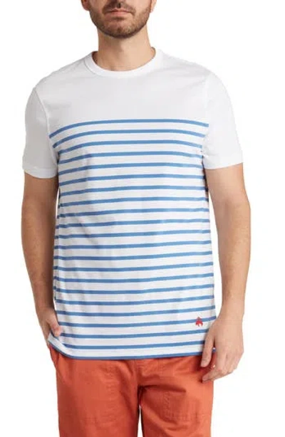 Brooks Brothers Mariner Stripe Cotton T-shirt In White/blue