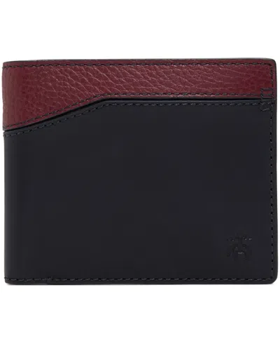 Brooks Brothers Men's Cayman Leather Wallet With Change Purse In Navy