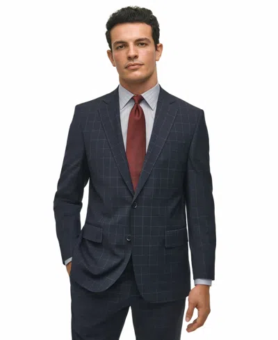 Brooks Brothers Men's Classic-fit Windowpane Suit Jacket In Blue