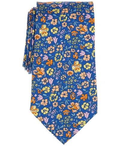 Brooks Brothers Men's Classic Floral Print Silk Tie In Navy