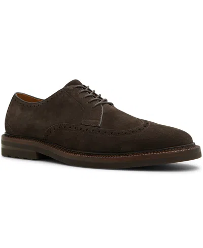 Brooks Brothers Leather Suede Wingtip Derby Shoes In Dark Brown