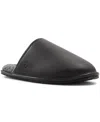 Brooks Brothers Henri Genuine Shearling Lined Leather Slipper In Black