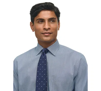 Brooks Brothers Men's Regular-fit Glen Plaid Dress Shirt In Blue