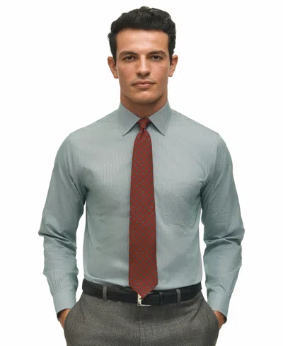 Brooks Brothers Men's Regular-fit Micro-houndstooth Dress Shirt In Gray