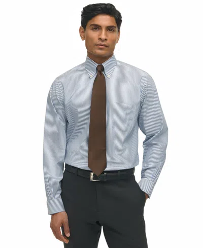 Brooks Brothers Men's Regular-fit Non-stripe Dress Shirt In Blue