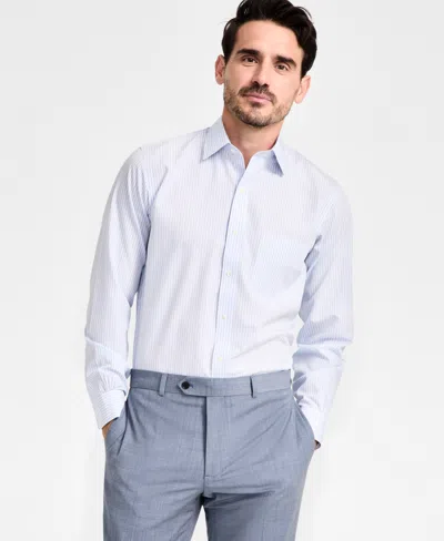 Brooks Brothers B By  Men's Regular-fit Stripe Dress Shirt In Light Blue