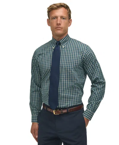 Brooks Brothers Men's Regular-fit Tartan Plaid Dress Shirt In Green