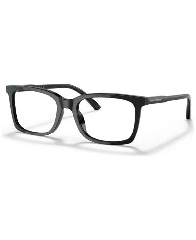 Brooks Brothers Men's Square Eyeglasses, Bb205055-o In Shiny Solid Black