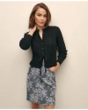 Brooks Brothers Mercerized Cotton Crochet Peplum Cardigan Sweater In Black