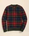Brooks Brothers Merino Wool Archive Plaid Intarsia Sweater In Green