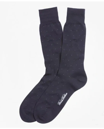 Brooks Brothers Merino Wool Big Dot Crew Socks | Navy