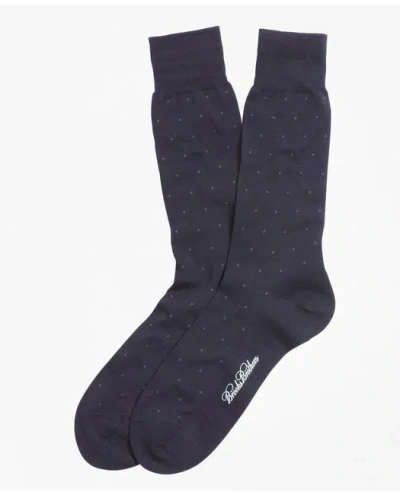 Brooks Brothers Merino Wool Big Dot Crew Socks In Navy