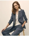 Brooks Brothers Merino Wool Blend Birdseye Peak Lapel Jacket In Blue