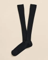 Brooks Brothers Merino Wool Blend Over-the-calf Ribbed Socks In Blue
