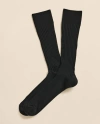 Brooks Brothers Merino Wool Blend Ribbed Socks In Black