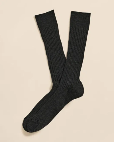 BROOKS BROTHERS MERINO WOOL BLEND RIBBED SOCKS
