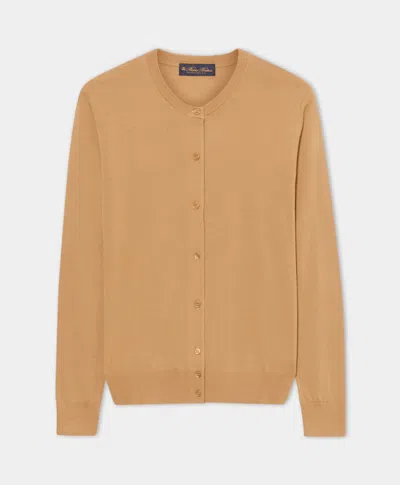 Brooks Brothers Merino Wool Cardigan In Brown
