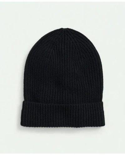 Brooks Brothers Merino Wool Cashmere Beanie In Black