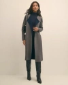 Brooks Brothers Merino Wool-cashmere Belted Reversible Sweater Jacket In Gray