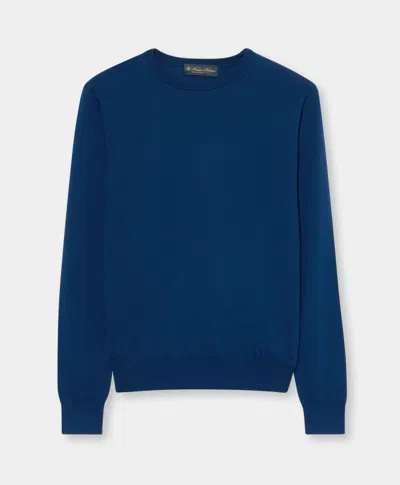 Brooks Brothers Merino Wool Crewneck In Blue