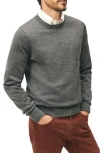 Brooks Brothers Ultimate Merino Wool Cewneck Sweater In Dark Grey