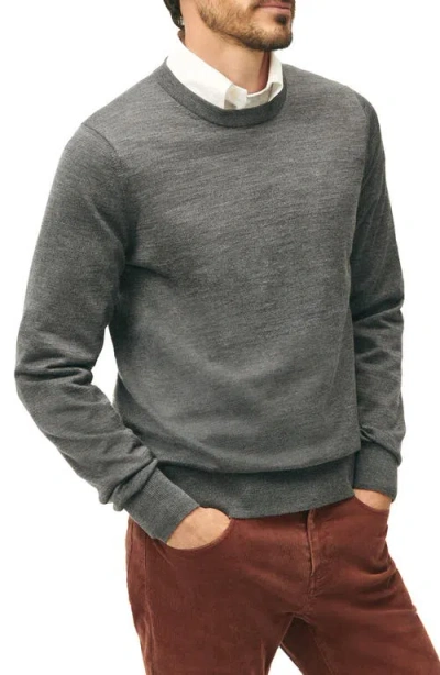 Brooks Brothers Ultimate Merino Wool Cewneck Sweater In Dark Grey