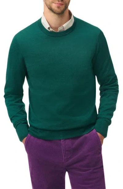 Brooks Brothers Ultimate Merino Wool Cewneck Sweater In Medium Green