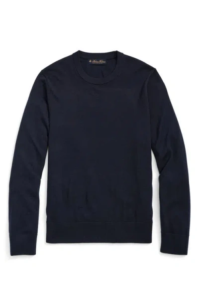 Brooks Brothers Ultimate Merino Wool Cewneck Sweater In Navy