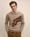 Brooks Brothers Merino Wool Intarsia Horse Motif Sweater In Brown