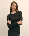 Brooks Brothers Merino Wool Lace Sweater In Black