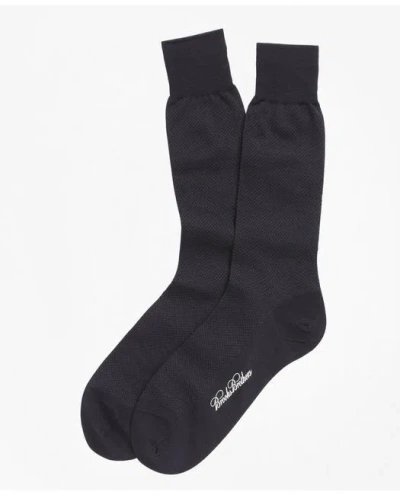 Brooks Brothers Merino Wool Mini Dot Crew Socks | Navy