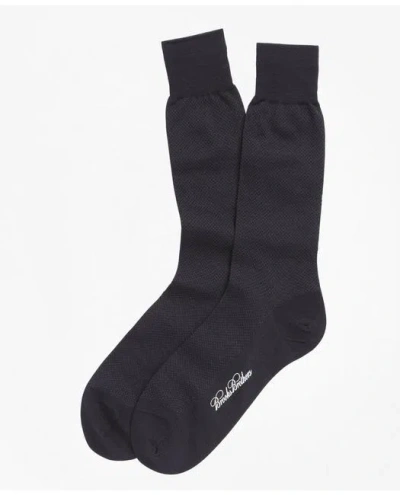 Brooks Brothers Merino Wool Mini Dot Crew Socks In Navy