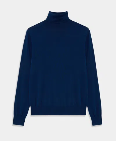 Brooks Brothers Merino Wool Turtleneck Jumper In Blue