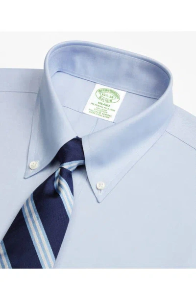 Brooks Brothers Milano Fit Non-iron Stretch Dress Shirt In Blue